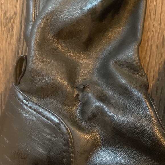 Zara over the knees black faux leather boots - Picture 5 of 8